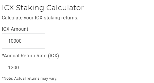 Iconext Staking Calculator