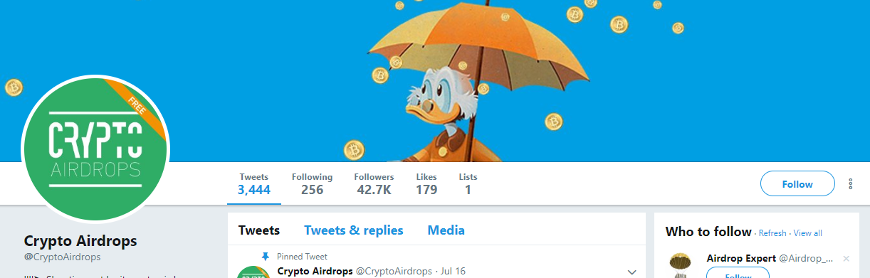 Cryptoairdrops twitter