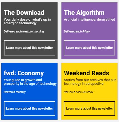 MIT Technology review newsletter
