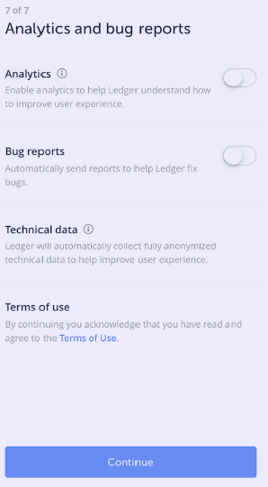 Ledger live setup step 17