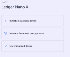 Ledger live setup step 3
