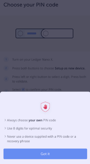 Ledger live setup step 5