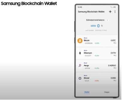 Samsung Blockchain wallet elrond